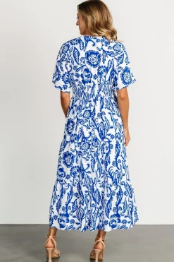 Baltic Born Austin Kimono Dress | Cobalt Print
