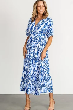 Baltic Born Austin Kimono Dress | Cobalt Print