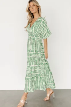 Baltic Born Austin Kimono Dress | Green Print
