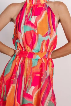 Baltic Born Autumn Halter Maxi Dress | Fuchsia Multi
