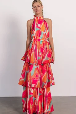 Baltic Born Autumn Halter Maxi Dress | Fuchsia Multi