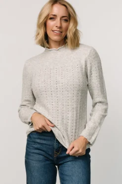 Baltic Born Avice Pointelle Sweater | Light Gray