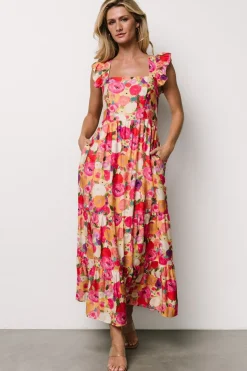Baltic Born Ayla Tiered Maxi Dress | Pink Multi Floral