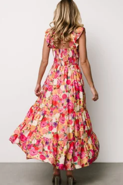 Baltic Born Ayla Tiered Maxi Dress | Pink Multi Floral