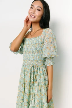 Baltic Born Azlyn Smocked Short Dress | Sage Floral