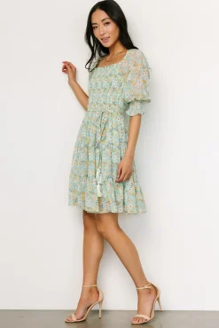 Baltic Born Azlyn Smocked Short Dress | Sage Floral