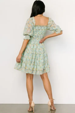 Baltic Born Azlyn Smocked Short Dress | Sage Floral