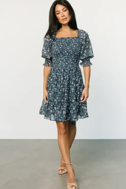 Baltic Born Azlyn Smocked Short Dress | Blue Multi