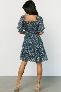 Baltic Born Azlyn Smocked Short Dress | Blue Multi