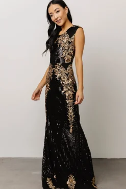 Baltic Born Azura Gown | Black + Gold