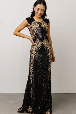 Baltic Born Azura Gown | Black + Gold
