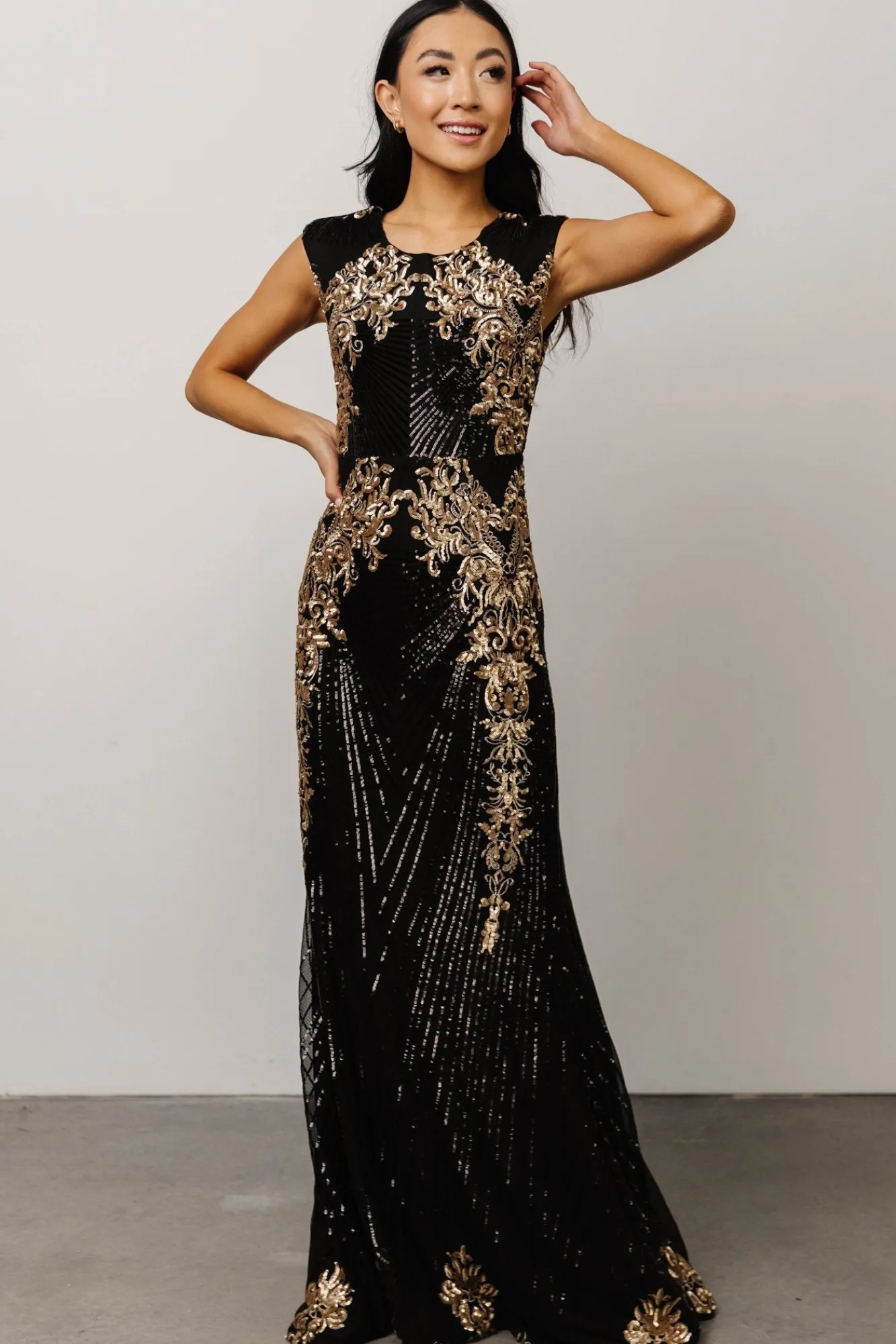 Baltic Born Azura Gown | Black + Gold