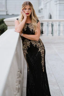 Baltic Born Azura Gown | Black + Gold