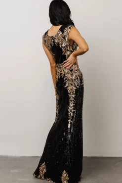 Baltic Born Azura Gown | Black + Gold