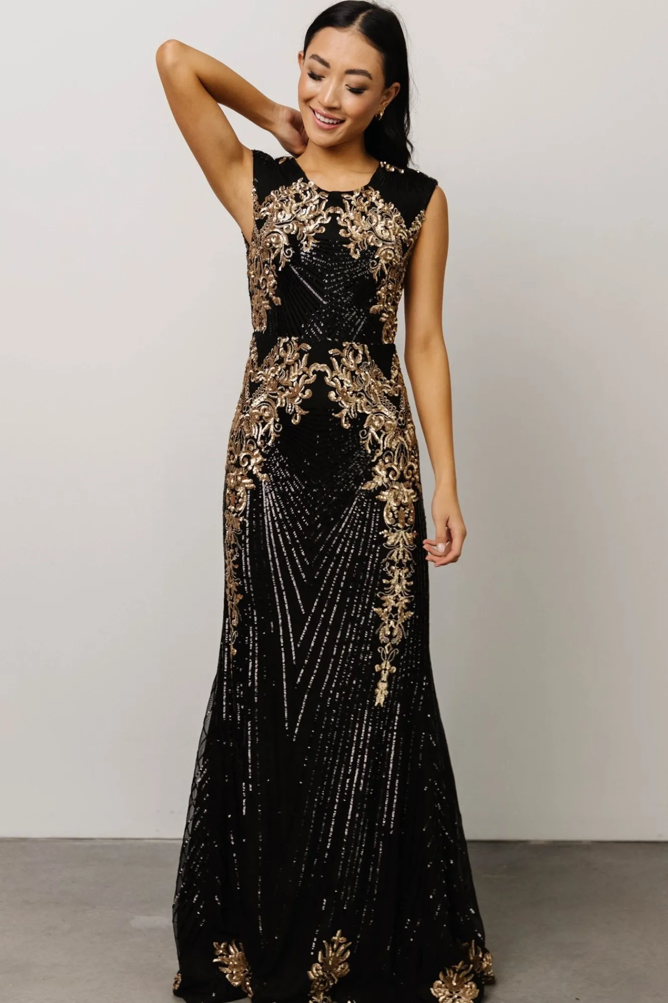 Baltic Born Azura Gown | Black + Gold
