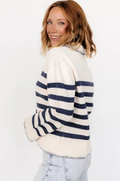 Baltic Born Bastian Striped Sweater | Cream + Navy