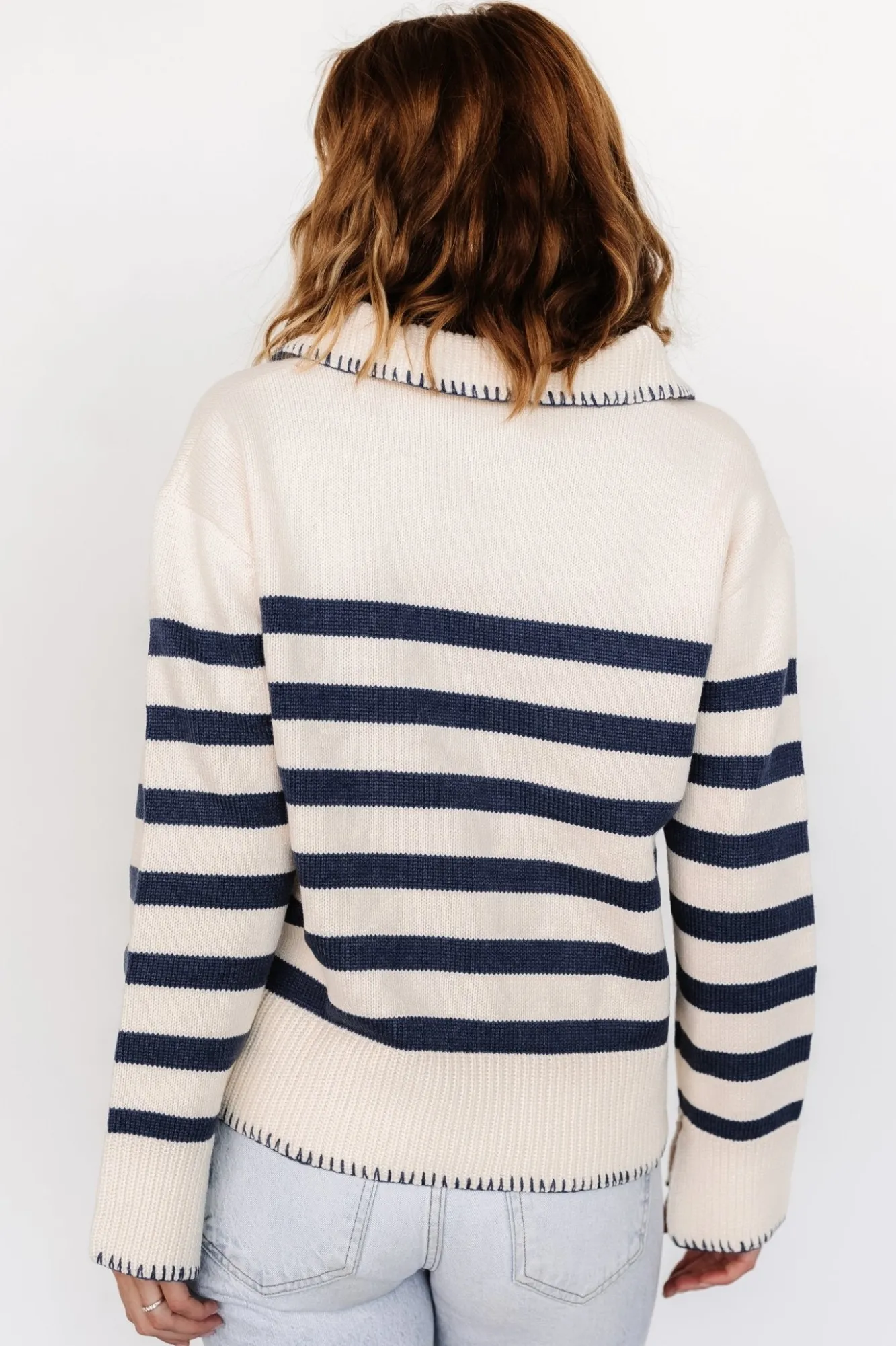 Baltic Born Bastian Striped Sweater | Cream + Navy
