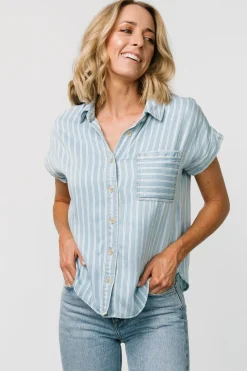 Baltic Born Berkley Striped Top | Denim Blue