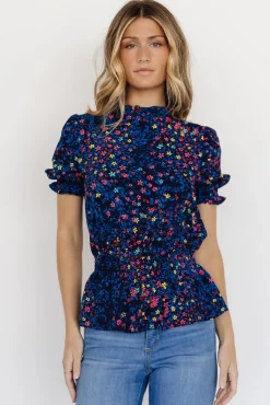 Baltic Born Beth Peplum Top | Blue Multi