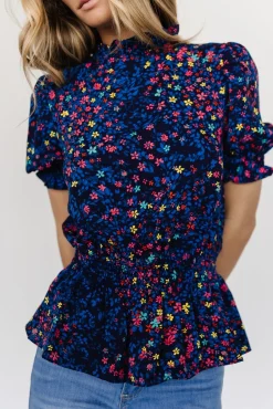 Baltic Born Beth Peplum Top | Blue Multi