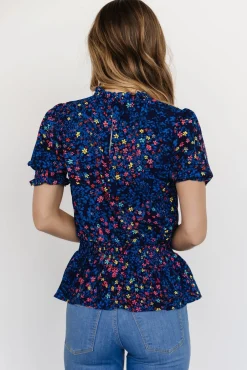 Baltic Born Beth Peplum Top | Blue Multi