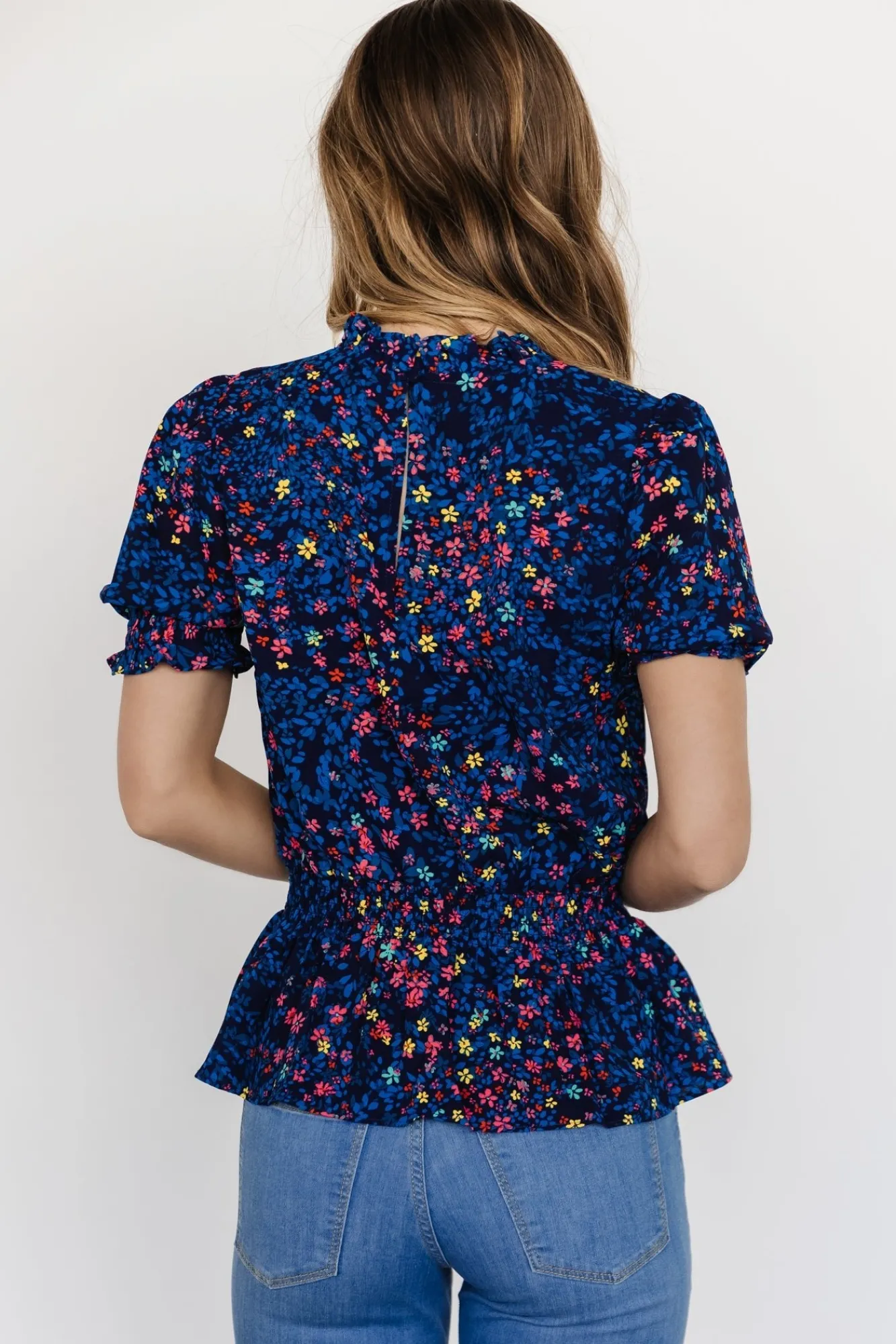 Baltic Born Beth Peplum Top | Blue Multi