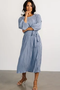 Baltic Born Bethany Pleated Midi Dress | Light Blue