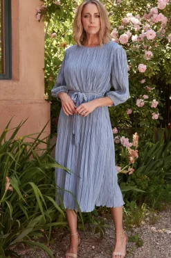 Baltic Born Bethany Pleated Midi Dress | Light Blue