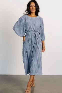 Baltic Born Bethany Pleated Midi Dress | Light Blue