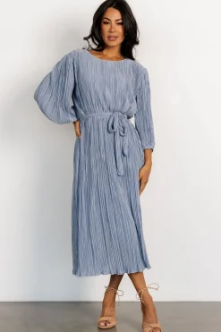 Baltic Born Bethany Pleated Midi Dress | Light Blue