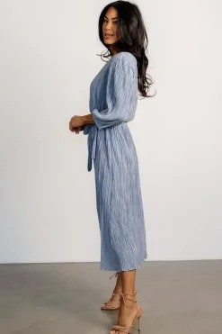 Baltic Born Bethany Pleated Midi Dress | Light Blue