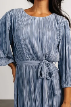 Baltic Born Bethany Pleated Midi Dress | Light Blue