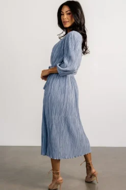 Baltic Born Bethany Pleated Midi Dress | Light Blue