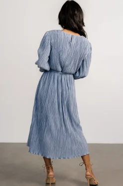 Baltic Born Bethany Pleated Midi Dress | Light Blue