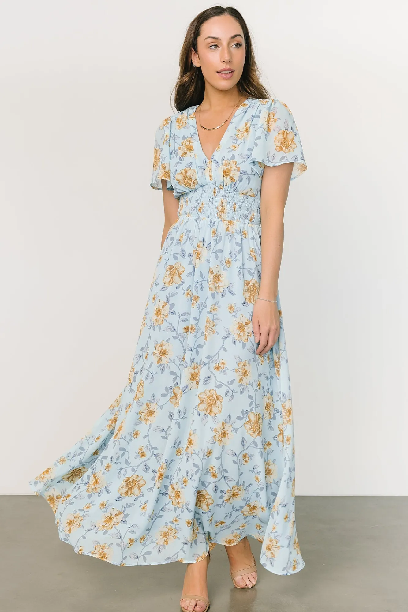 Baltic Born Birdie Maxi Dress | Light Blue Floral