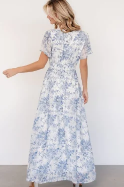 Baltic Born Birdie Maxi Dress | Off White + Blue
