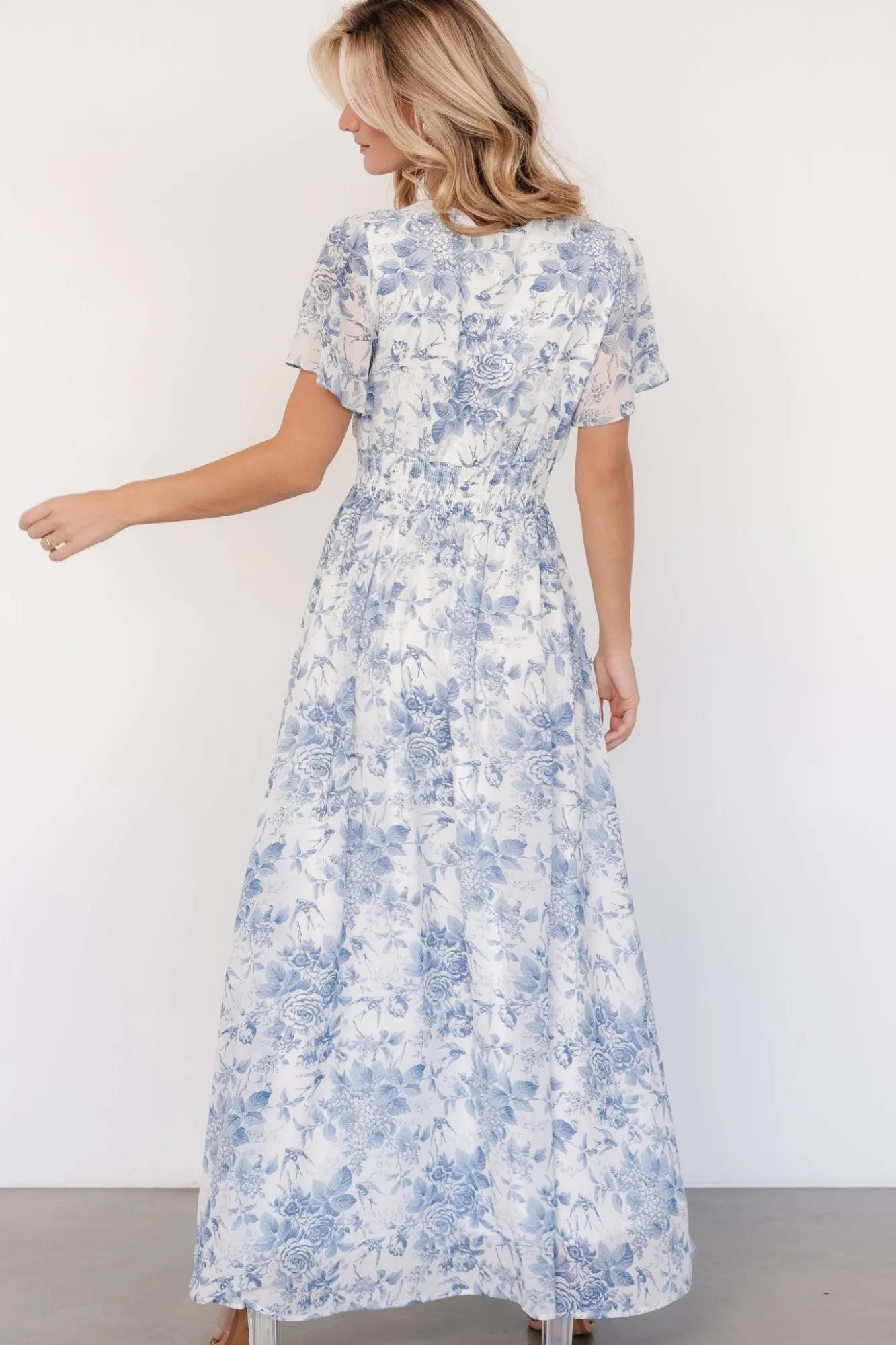 Baltic Born Birdie Maxi Dress | Off White + Blue