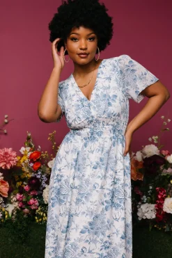 Baltic Born Birdie Maxi Dress | Off White + Blue