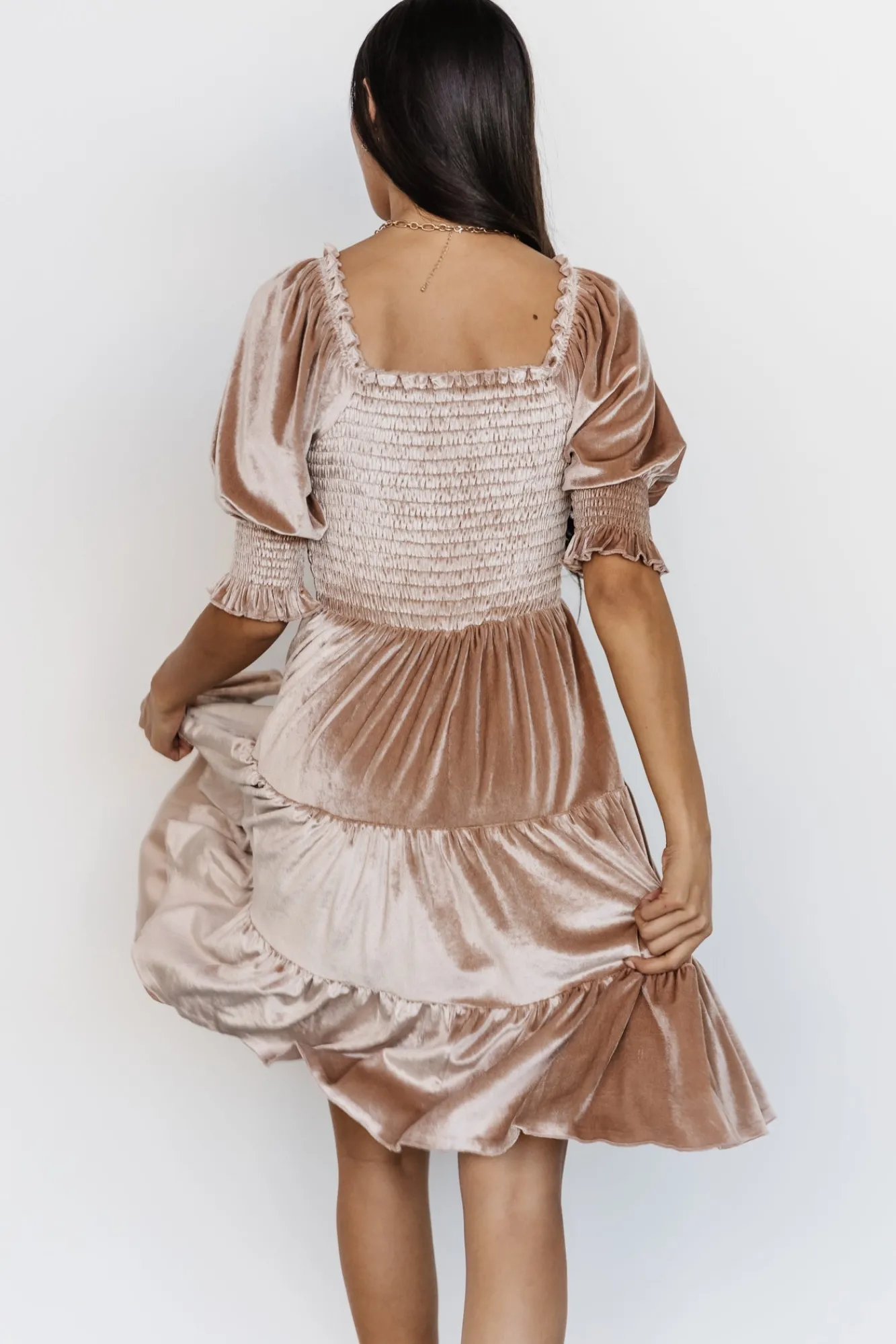 Baltic Born Bliss Smocked Velvet Short Dress |
