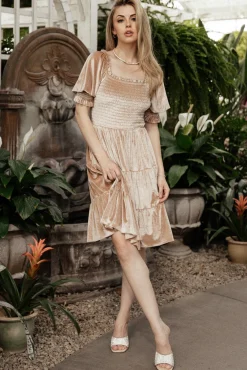 Baltic Born Bliss Smocked Velvet Short Dress |