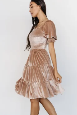 Baltic Born Bliss Smocked Velvet Short Dress |