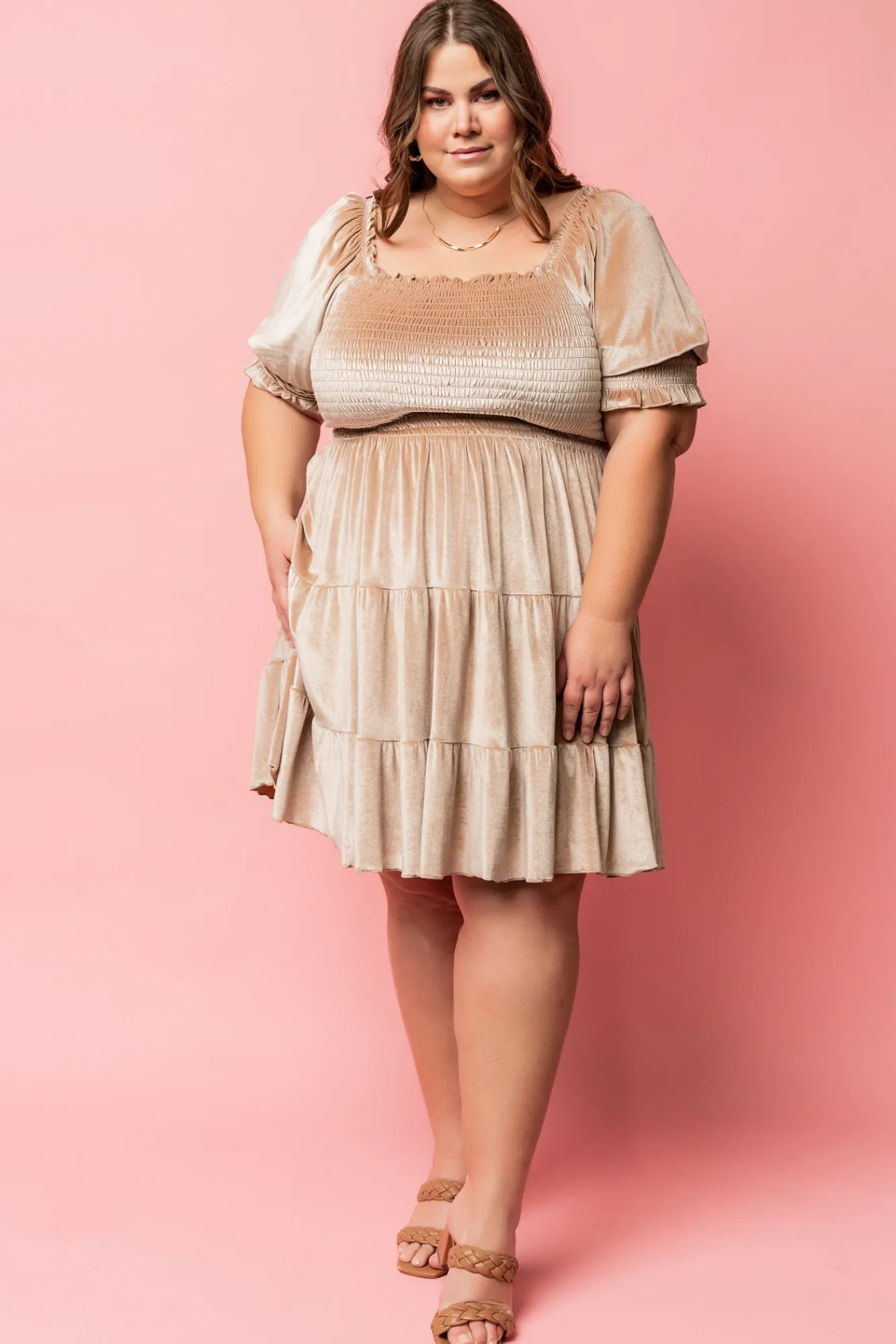 Baltic Born Bliss Smocked Velvet Short Dress |