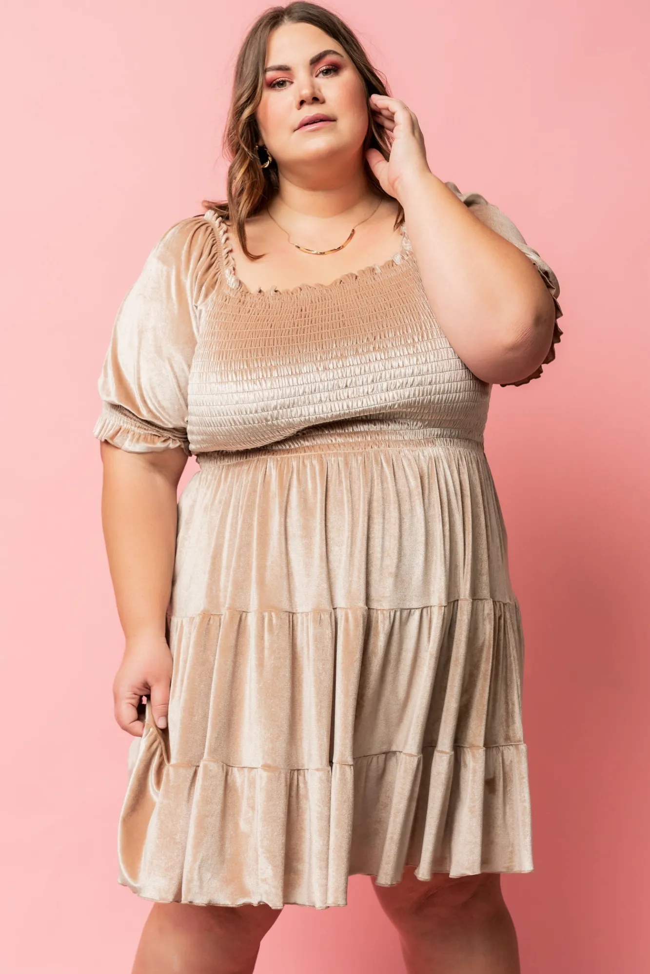 Baltic Born Bliss Smocked Velvet Short Dress |