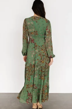 Baltic Born Bowman Deep V Maxi Dress | Green Multi