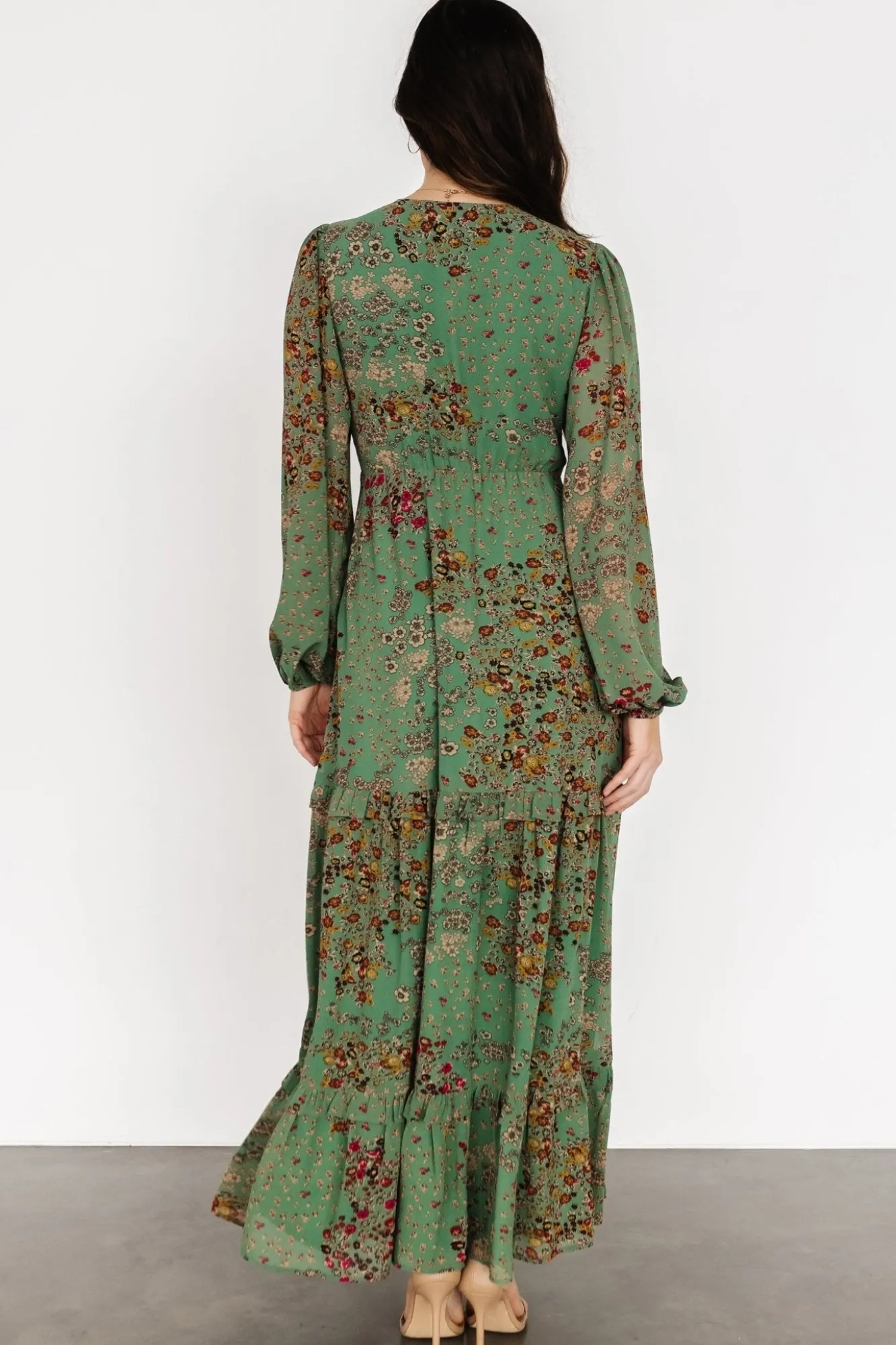 Baltic Born Bowman Deep V Maxi Dress | Green Multi