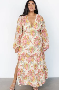 Baltic Born Bowman Deep V Maxi Dress | Cream Multi Floral