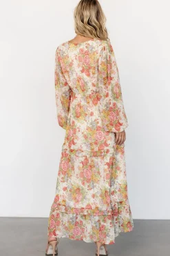 Baltic Born Bowman Deep V Maxi Dress | Cream Multi Floral