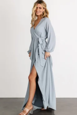 Baltic Born Breanne Faux Wrap Maxi Dress | Light Blue