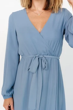 Baltic Born Breanne Faux Wrap Maxi Dress | Slate Blue