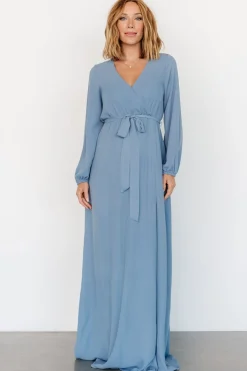 Baltic Born Breanne Faux Wrap Maxi Dress | Slate Blue